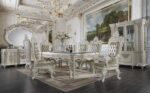Antique White Finish Vanaheim Dining Table DN00678 by ACME Dining Room Furniture Mobilia Cleopatra 14 Antique White Finish Vanaheim Dining Table DN00678 by ACME 14