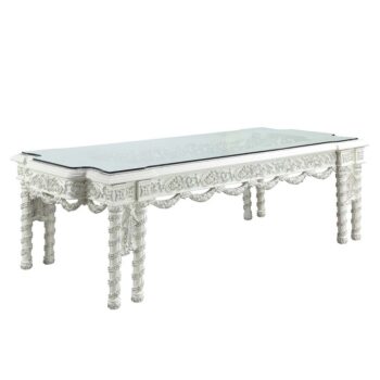 Antique White Finish Vanaheim Dining Table DN00678 by ACME
