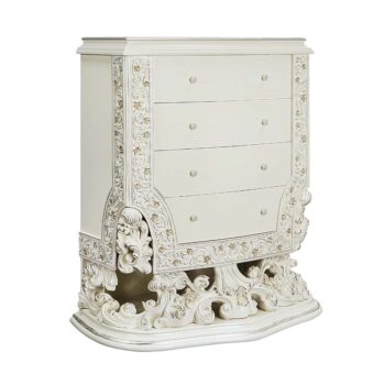 Adara Antique White 4-Drawer Chest in Victorian Style by ACME