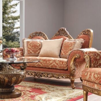 Gold Finish Loveseat Traditional by Homey Design HD-106