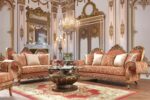 Gold Finish Loveseat Traditional by Homey Design HD-106 8