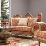 Gold Finish Sofa Traditional by Homey Design HD-106 Homey Design HD-106 Collection Mobilia Cleopatra 7 Gold Finish Sofa Traditional by Homey Design HD-106 7