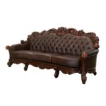 Vendome Oversized Sofa With 4 Pillows in Cherry Leather 52000 by ACME 16