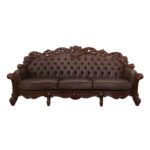 Vendome Oversized Sofa With 4 Pillows in Cherry Leather 52000 by ACME 17