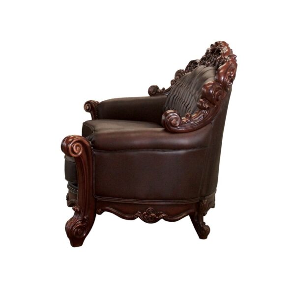 Vendome Oversized Sofa With 4 Pillows in Cherry Leather 52000 by ACME - Image 4