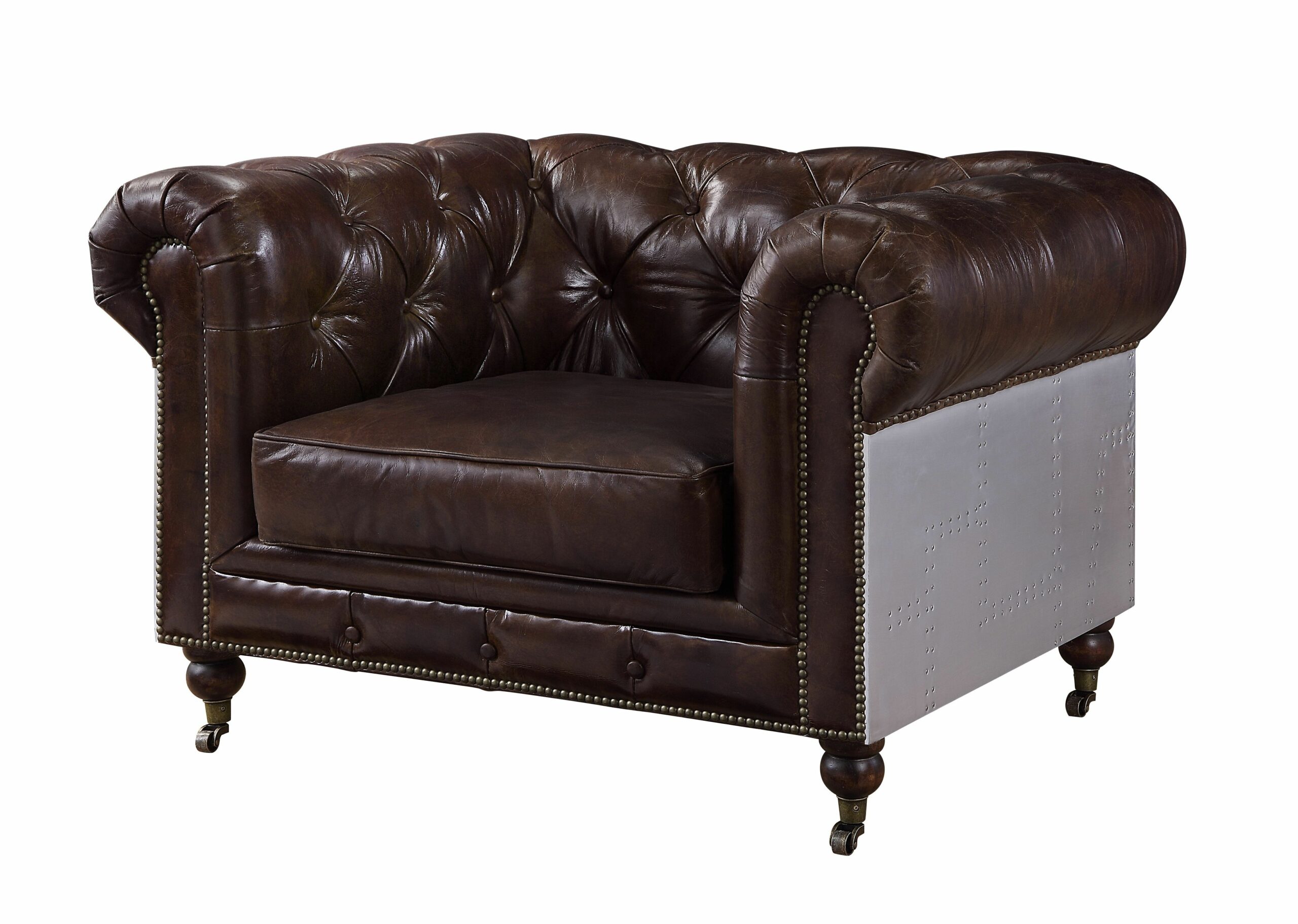Brown Leather Aberdeen Chair 56592 by ACME
