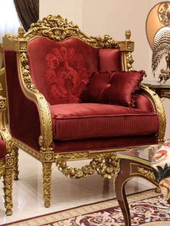 Handmade Red King Chair 1
