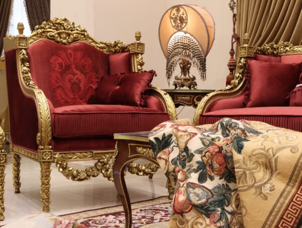 Handmade Red King Chair 1 - Image 2