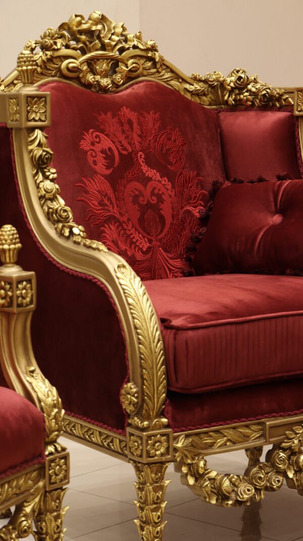 Handmade Red King Chair 1 - Image 6