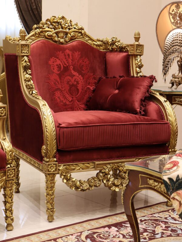 Handmade Red King Chair 1 - Image 9
