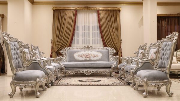 Handmade Glammed Gray Sofa 11