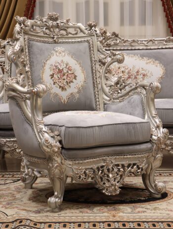 Handmade Glammed Gray Chair 1