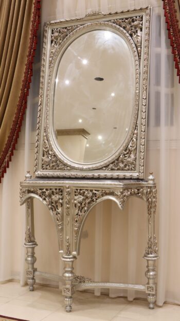 Handmade Glammed Console Table With Mirror