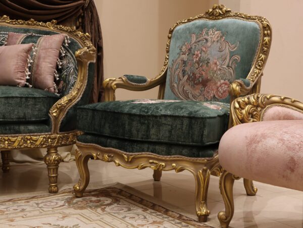 Handmade Cleopatra Green Chair - Image 5