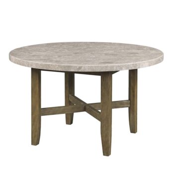Rustic Oak Karsen Dining Table W/Marble Top DN01449 by ACME