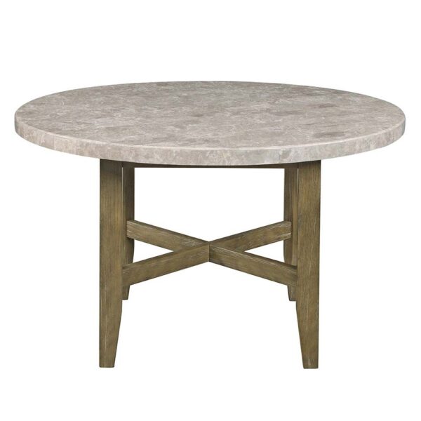 Rustic Oak Karsen Dining Table W/Marble Top DN01449 by ACME - Image 2