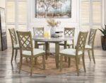 Rustic Oak Karsen Dining Table W/Marble Top DN01449 by ACME 14
