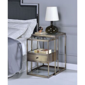 Brass Enca Nesting Table Set 84470 by ACME