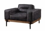 Ebony Leather Silchester Chair 56507 by ACME Living Chairs Mobilia Cleopatra 11 Ebony Leather Silchester Chair 56507 by ACME 11