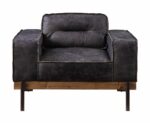 Ebony Leather Silchester Chair 56507 by ACME Living Chairs Mobilia Cleopatra 12 Ebony Leather Silchester Chair 56507 by ACME 12
