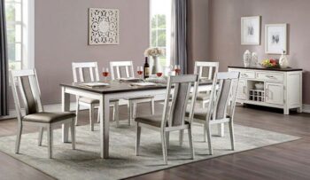 Halsey Dining Table Rustic Weathered White/Dark Walnut by Furniture of America
