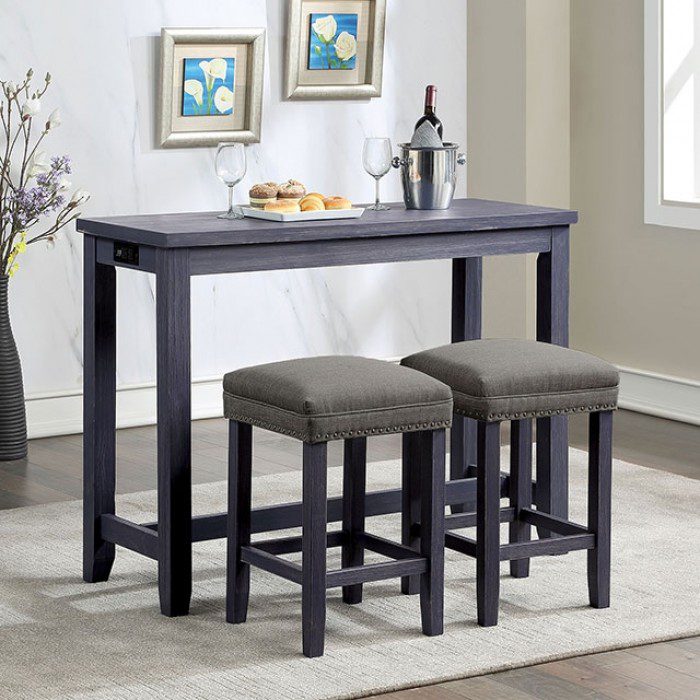 CAERLEON 3 PC. COUNTER HT. SET  CM3474BL-PT-3PK BY Furniture of America