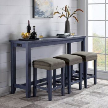Caerleon 4 Pc. Counter Ht. Set Transitional Antique Blue/Gray by Furniture of America