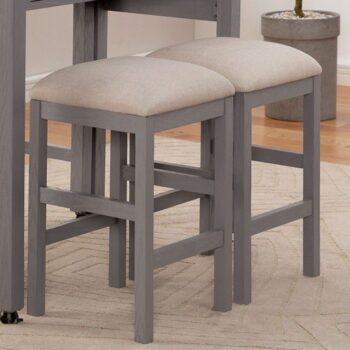 Whitehall Stool Rustic White/Light Gray/Beige by Furniture of America