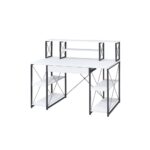 White &Black Amiel Writing Desk by ACME Home Office Mobilia Cleopatra 14 White &Black Amiel Writing Desk by ACME 14
