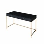 Black & Gold Ottey Writing Desk by ACME Home Office Mobilia Cleopatra 15 Black & Gold Ottey Writing Desk by ACME 15