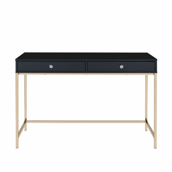 Black & Gold Ottey Writing Desk by ACME - Image 4