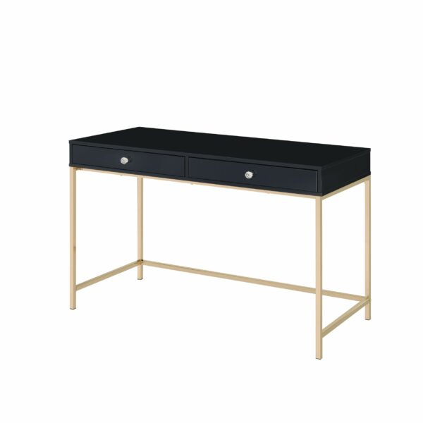 Black & Gold Ottey Writing Desk by ACME - Image 5