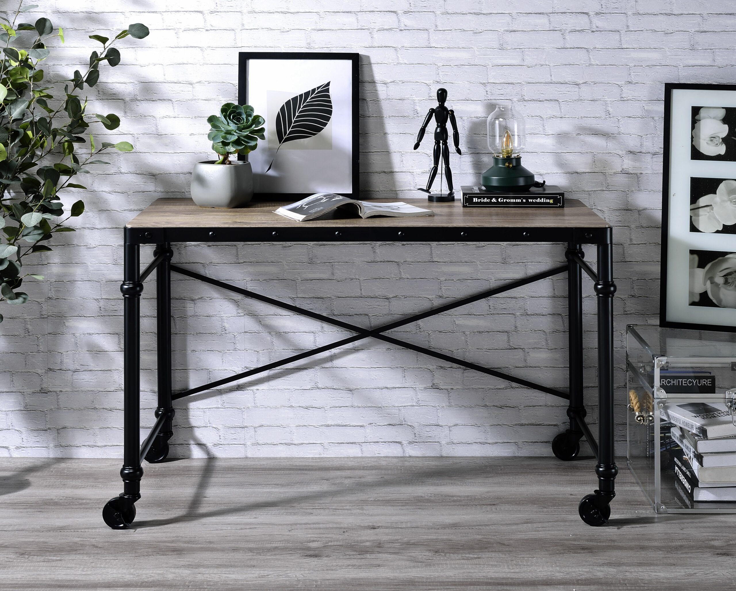 Rustic Oak Oklarth Writing Desk OF00103 by ACME