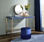 Navy Blue & Gold Midriaks Writing Desk by ACME Home Office Mobilia Cleopatra 18 Navy Blue & Gold Midriaks Writing Desk by ACME 18
