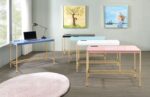 Navy Blue & Gold Midriaks Writing Desk by ACME Home Office Mobilia Cleopatra 19 Navy Blue & Gold Midriaks Writing Desk by ACME 19