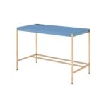 Navy Blue & Gold Midriaks Writing Desk by ACME Home Office Mobilia Cleopatra 23 Navy Blue & Gold Midriaks Writing Desk by ACME 23