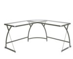 Clear Glass & Silver Janison Desk by ACME Home Office Mobilia Cleopatra 12 Clear Glass & Silver Janison Desk by ACME 12