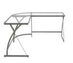 Clear Glass & Silver Janison Desk by ACME Home Office Mobilia Cleopatra 13 Clear Glass & Silver Janison Desk by ACME 13