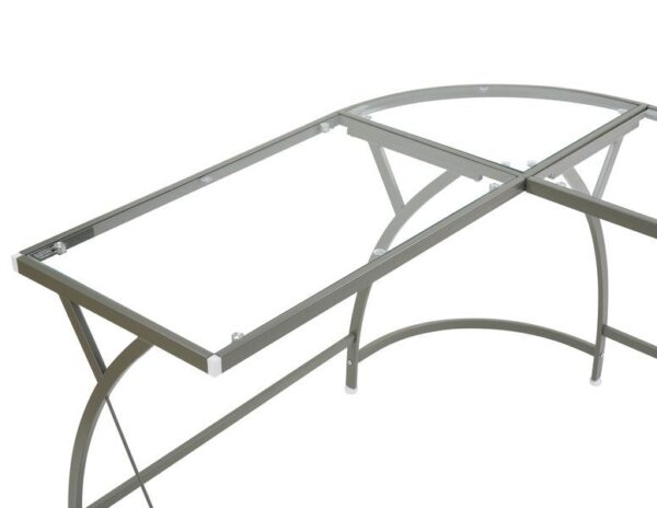 Clear Glass & Silver Janison Desk by ACME 10