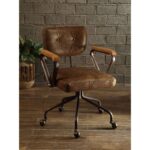Whiskey Leather Hallie Office Chair 92410 by ACME Home Office Mobilia Cleopatra 11 Whiskey Leather Hallie Office Chair 92410 by ACME 11