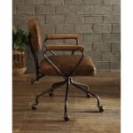 Whiskey Leather Hallie Office Chair 92410 by ACME Home Office Mobilia Cleopatra 12 Whiskey Leather Hallie Office Chair 92410 by ACME 12