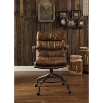 Whiskey Leather Harith II Office Chair 92416 by ACME