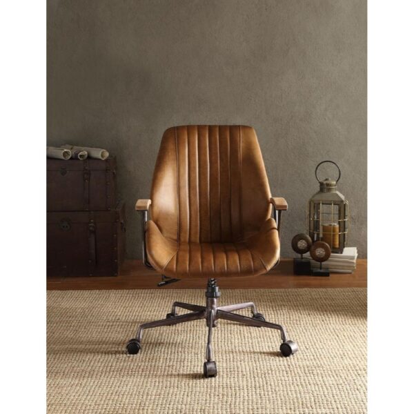 Coffee Leather Hamilton Office Chair by ACME - Image 4