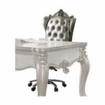 Silver Leather & Antique Platinum Finish Versailles Executive Office Chair 92822 by ACME Home Office Desk Chairs Mobilia Cleopatra 8 Silver Leather & Antique Platinum Finish Versailles Executive Office Chair 92822 by ACME 8