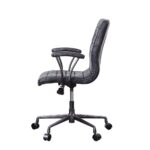 Black Leather Barack Office Chair 92557 by ACME Home Office Mobilia Cleopatra 13 Black Leather Barack Office Chair 92557 by ACME 13