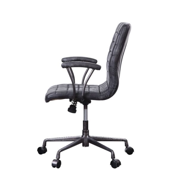 Black Leather Barack Office Chair 92557 by ACME - Image 3