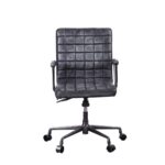 Black Leather Barack Office Chair 92557 by ACME Home Office Mobilia Cleopatra 14 Black Leather Barack Office Chair 92557 by ACME 14