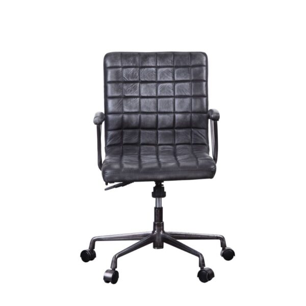 Black Leather Barack Office Chair 92557 by ACME - Image 4