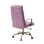 Pink Top Grain Leather Tinzud Office Chair by ACME 25