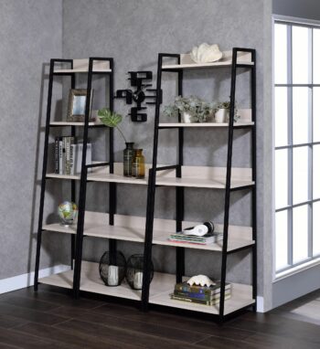 Natural & Black Wendral Bookshelf 92672 by ACME